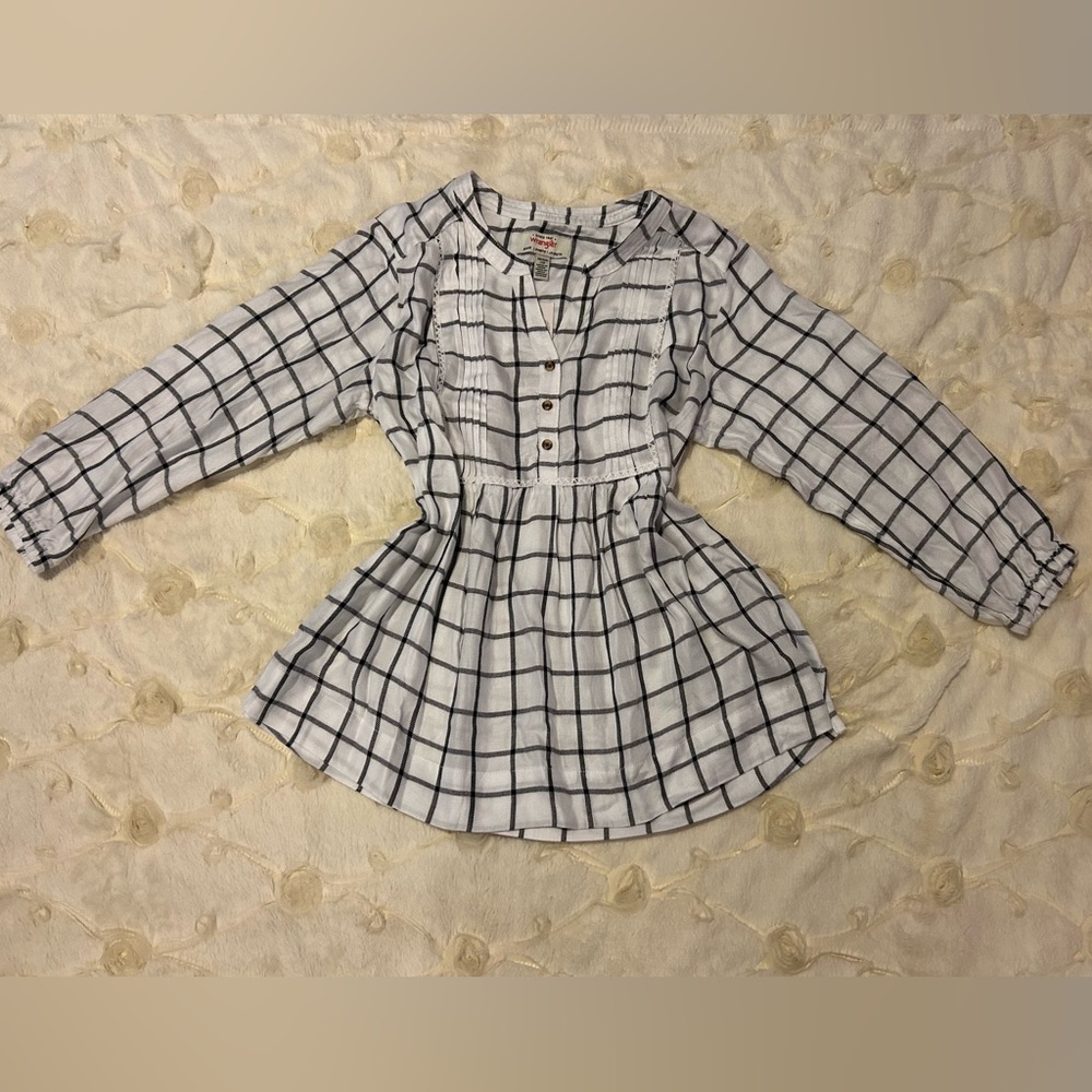 WRANGLER NWT Women's Babydoll Plaid Blouse White, 100% VISCOSE - NATURAL FIBERS💗